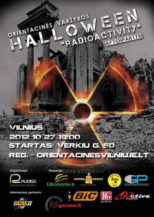 Orientacinės varžybos „Halloween Radioactivity“ 2012 10 27