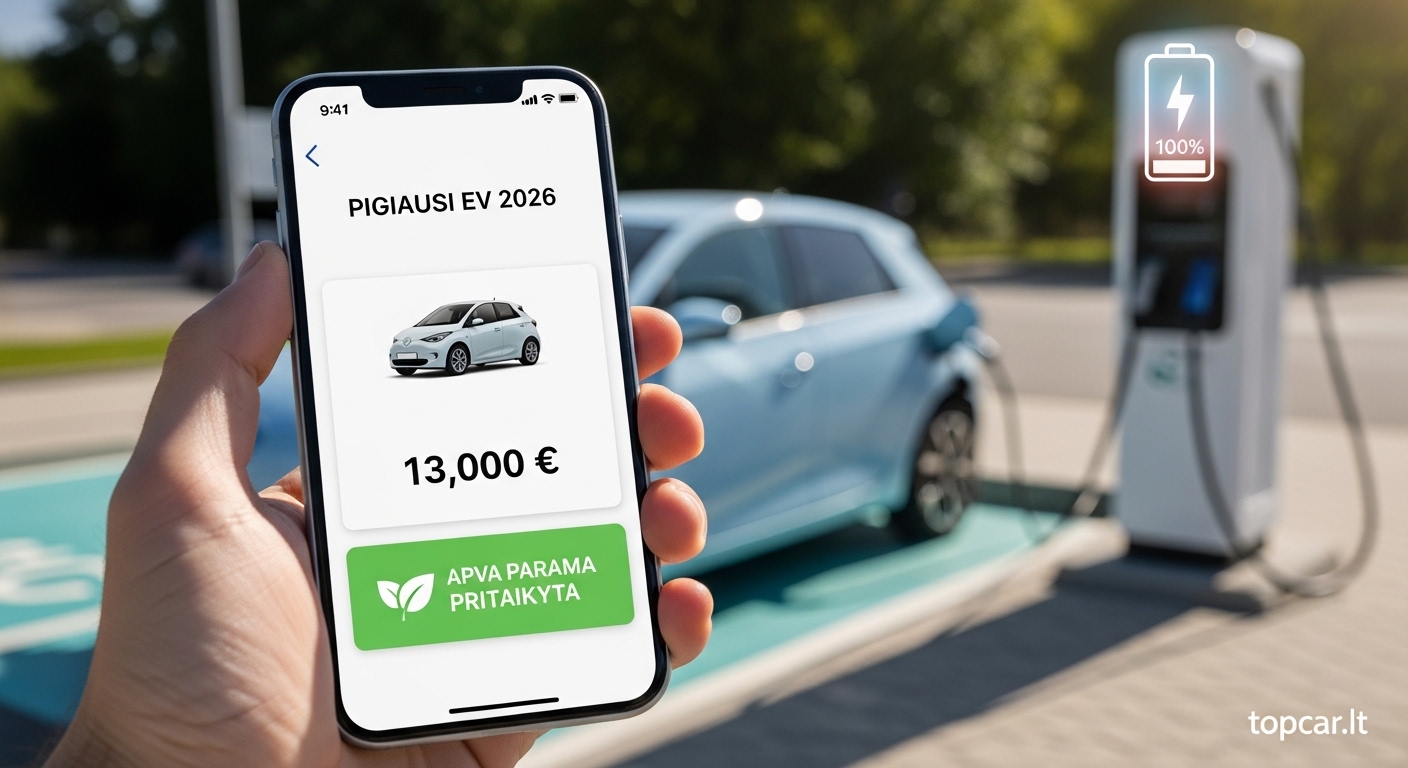 Pigiausias elektromobilis Lietuvoje 2026 m.: TOP modeliai ir kainos Pigiausias elektromobilis Lietuvoje 2026 m.: TOP modeliai ir kainos