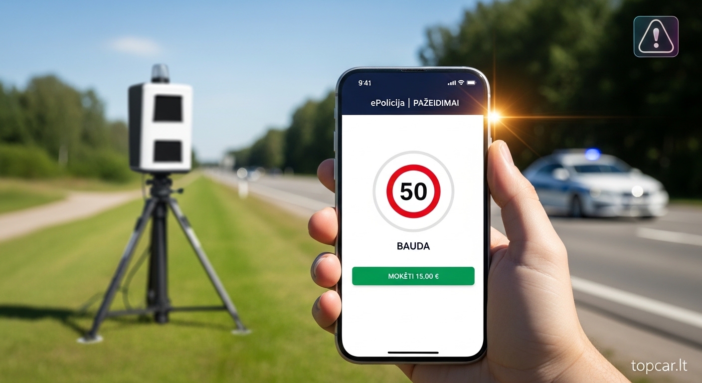 KET baudos už greitį Lietuvoje (2026 m.): lentelė, paklaida ir teisių atėmimas KET baudos už greitį Lietuvoje (2026 m.): lentelė, paklaida ir teisių atėmimas
